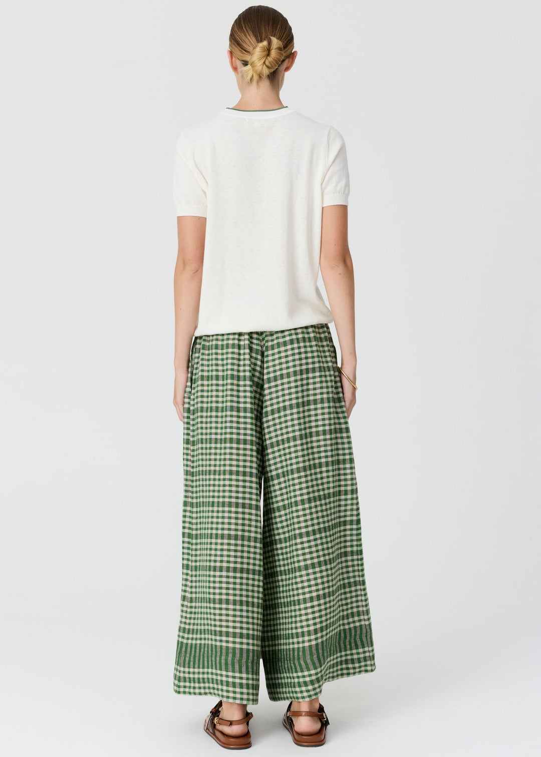 POL Dillon Tee with Tipping Chalk/Fern