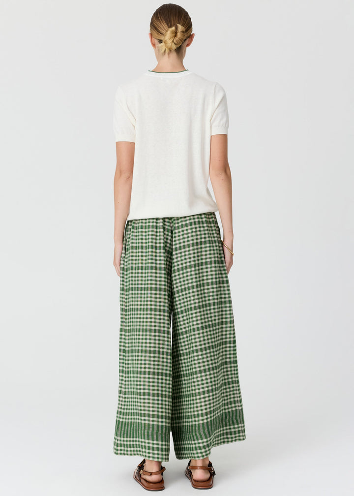 POL Dillon Tee with Tipping Chalk/Fern