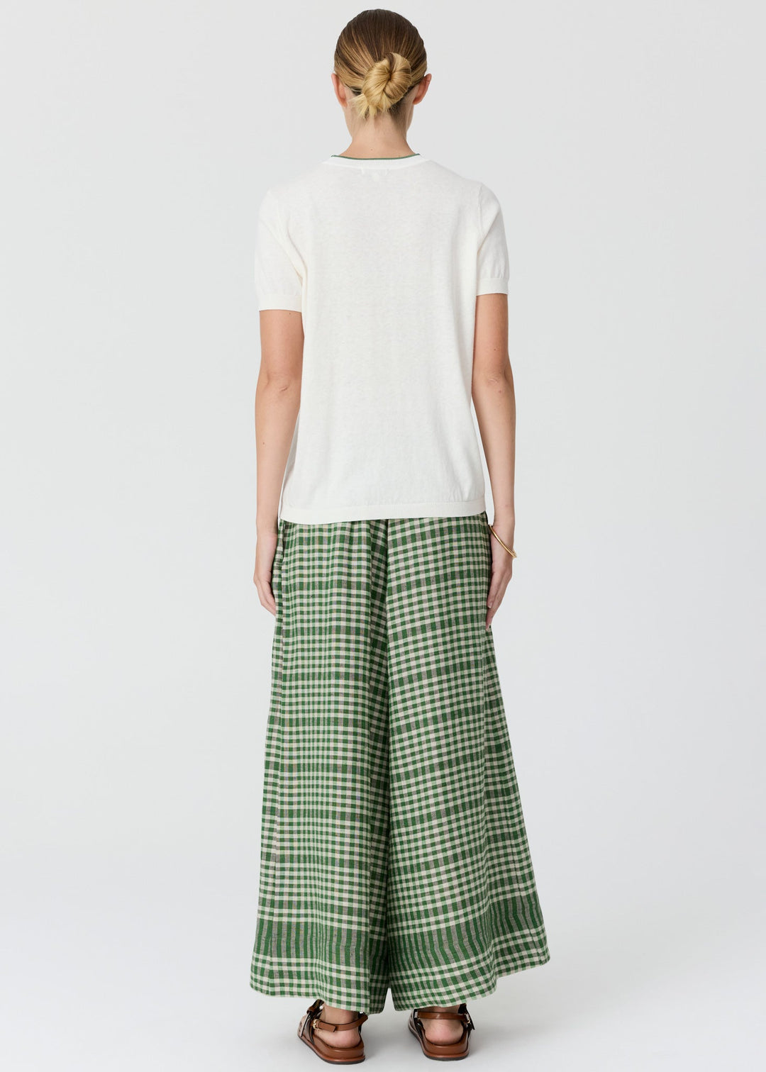 POL Dillon Tee with Tipping Chalk/Fern