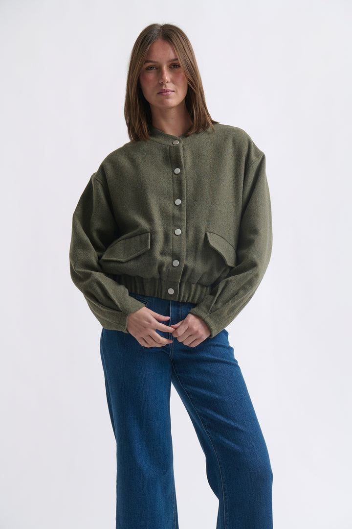 Kireina | Peyton Bomber | Khaki - Dutch Hideout