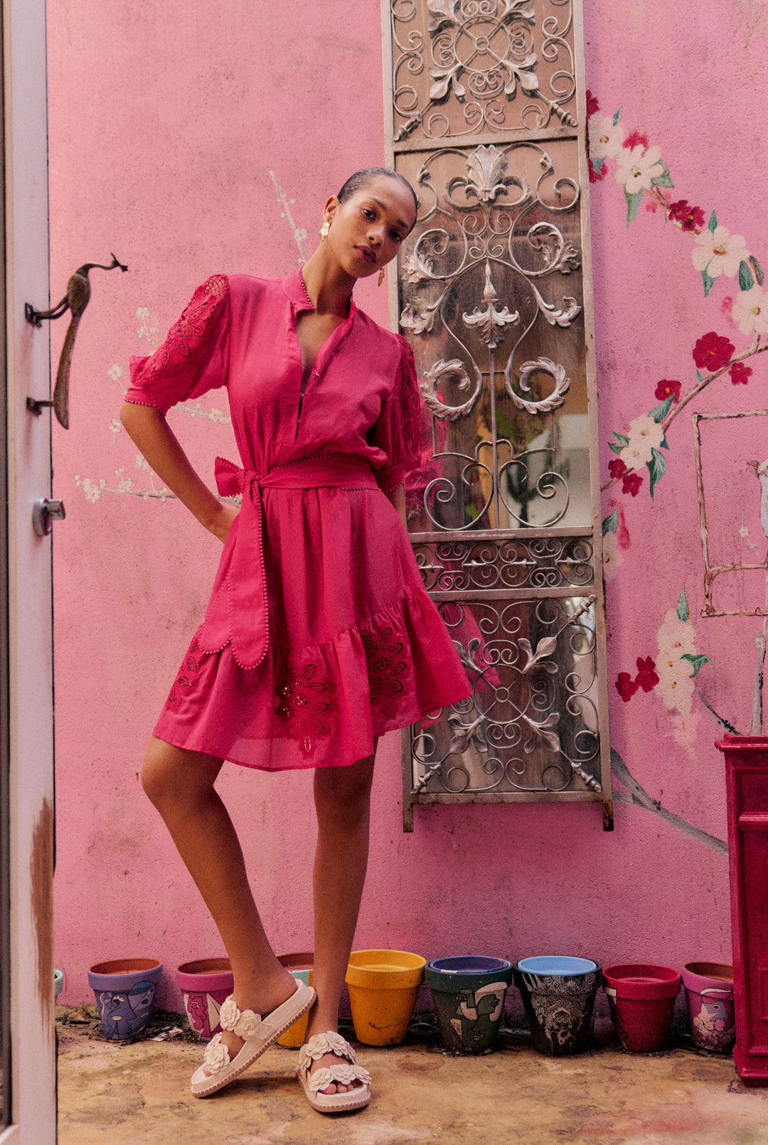 Once Was | Jamila Silk Cotton Dress | Ruby