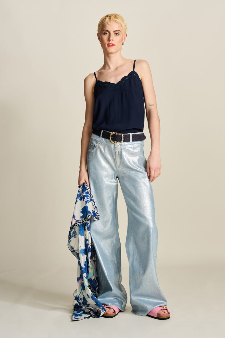 Pom Amsterdam | Jeans Wide Leg Denim | Metallic
