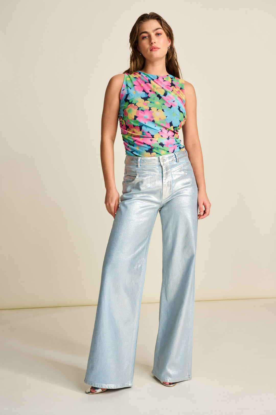Pom Amsterdam | Jeans Wide Leg Denim | Metallic