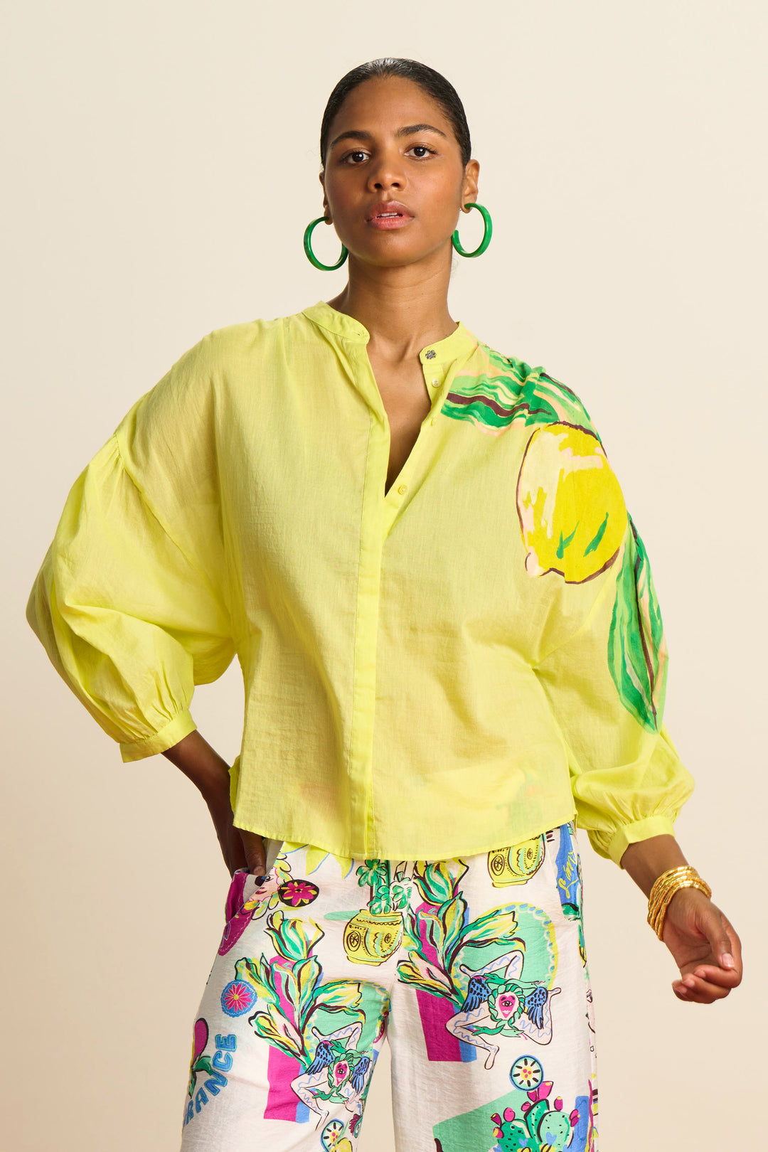 Pom Amsterdam | Blouse | Lemon Yellow