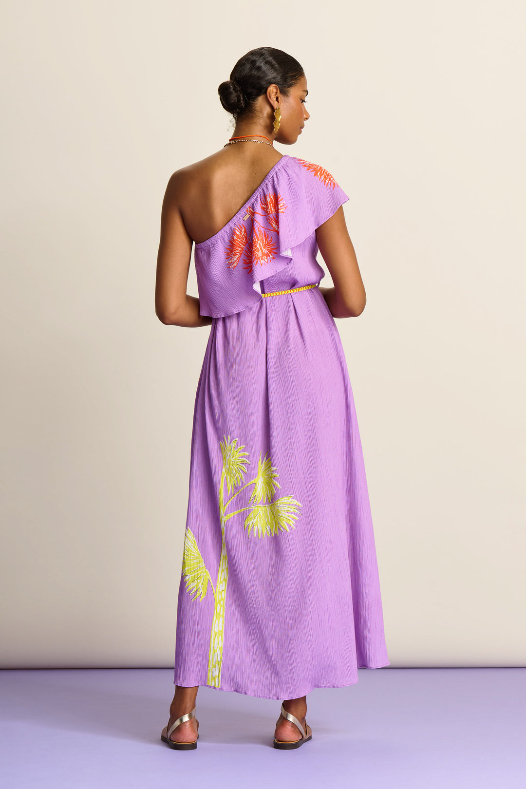 Pom Amsterdam | Lilac Flower Dress | Lilac Flower