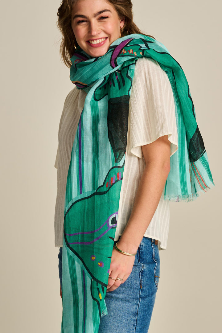Pom Amsterdam | Shawl | Fish Aqua Blue