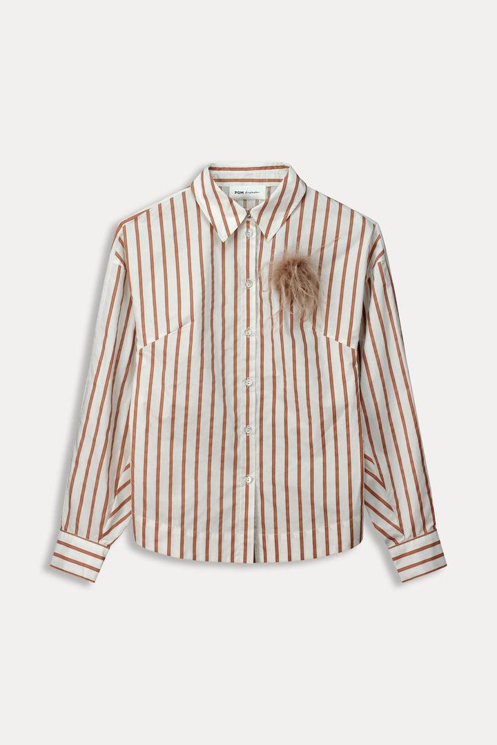 POM Amsterdam | Blouse-Striped Poplin | White