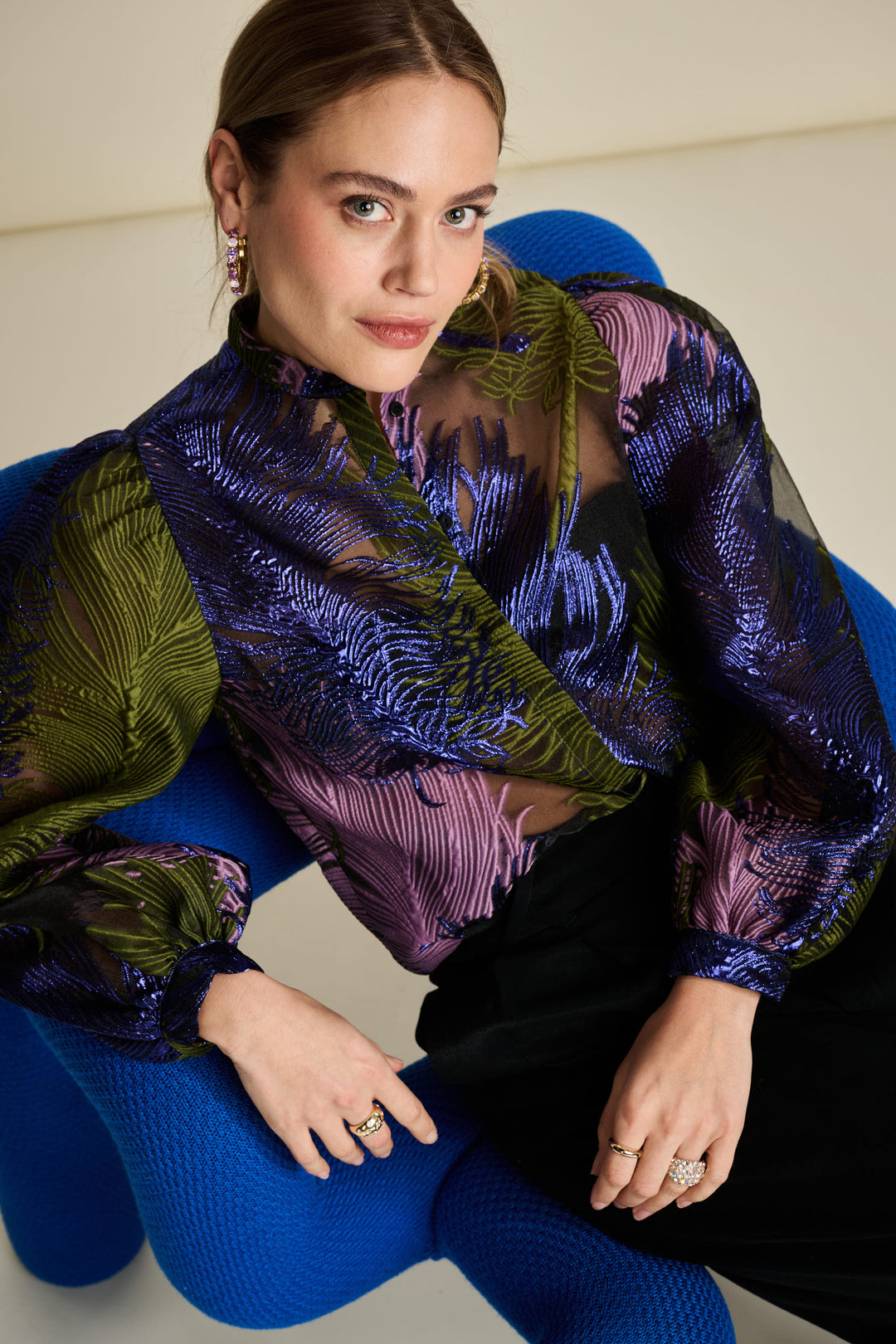 Pom Amsterdam | Blouse | Festive Feathers