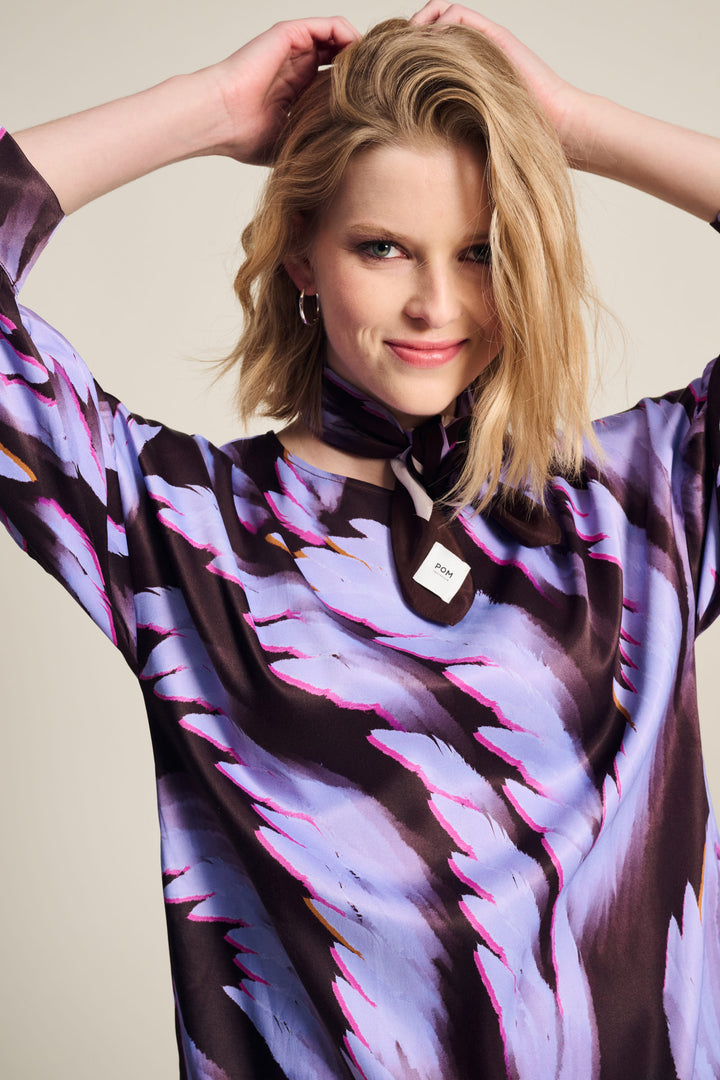 POM Amsterdam | Shawl | Silk Feathers Brown