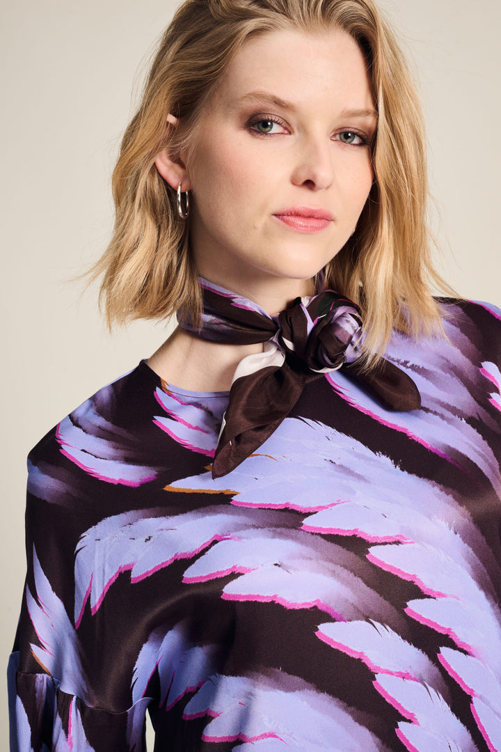 POM Amsterdam | Shawl | Silk Feathers Brown