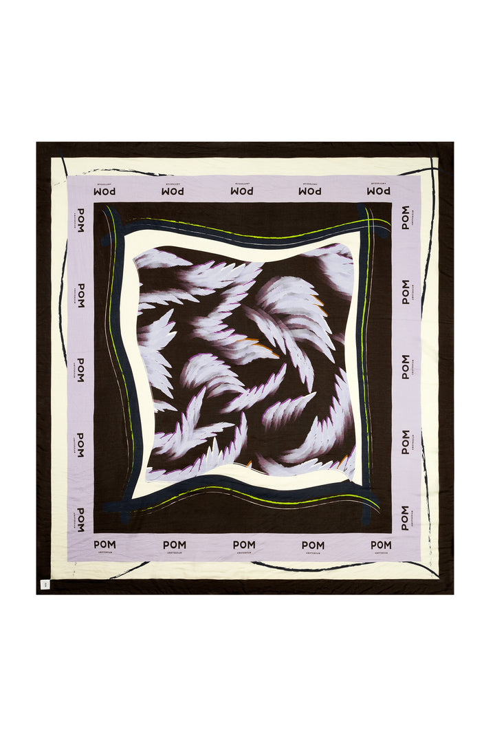 POM Amsterdam | Shawl | Silk Feathers Brown