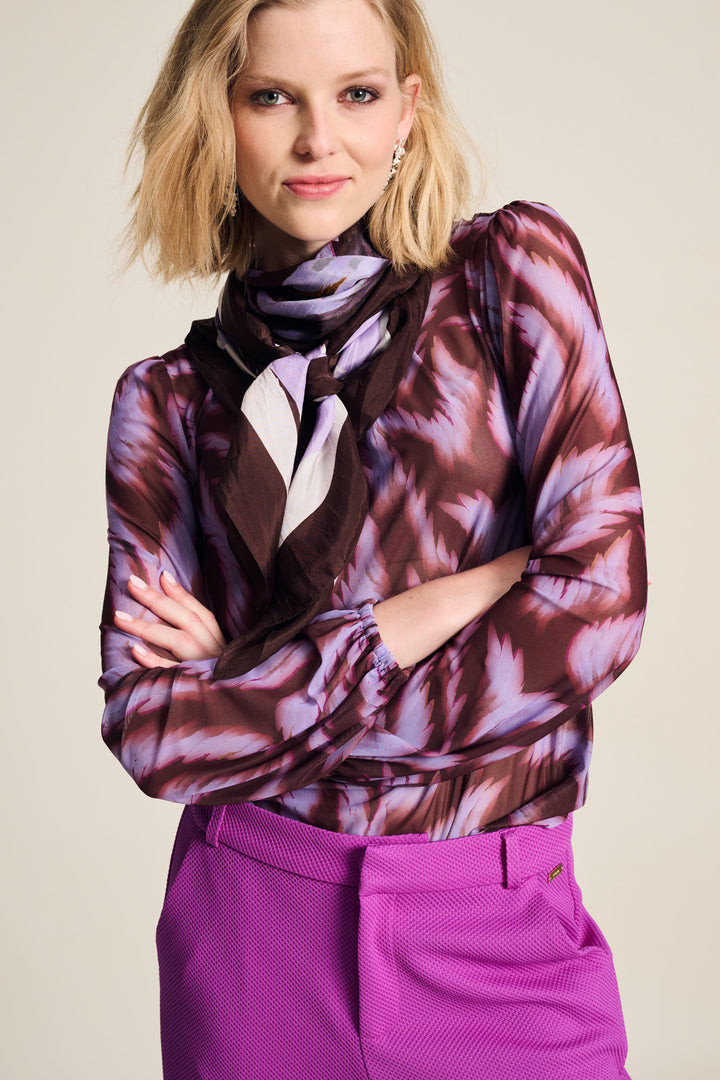 POM Amsterdam | Shawl | Silk Feathers Brown
