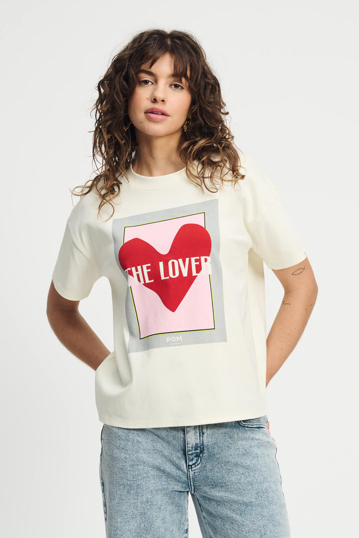Pom Amsterdam | Tshirt The Lover | White