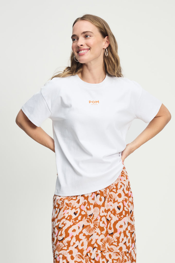 Pom Amsterdam | Tshirt The Adventurist | White