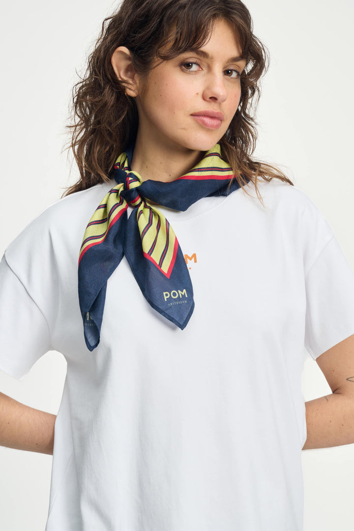 Pom Amsterdam | Shawl | Pom Stripes Cream | White