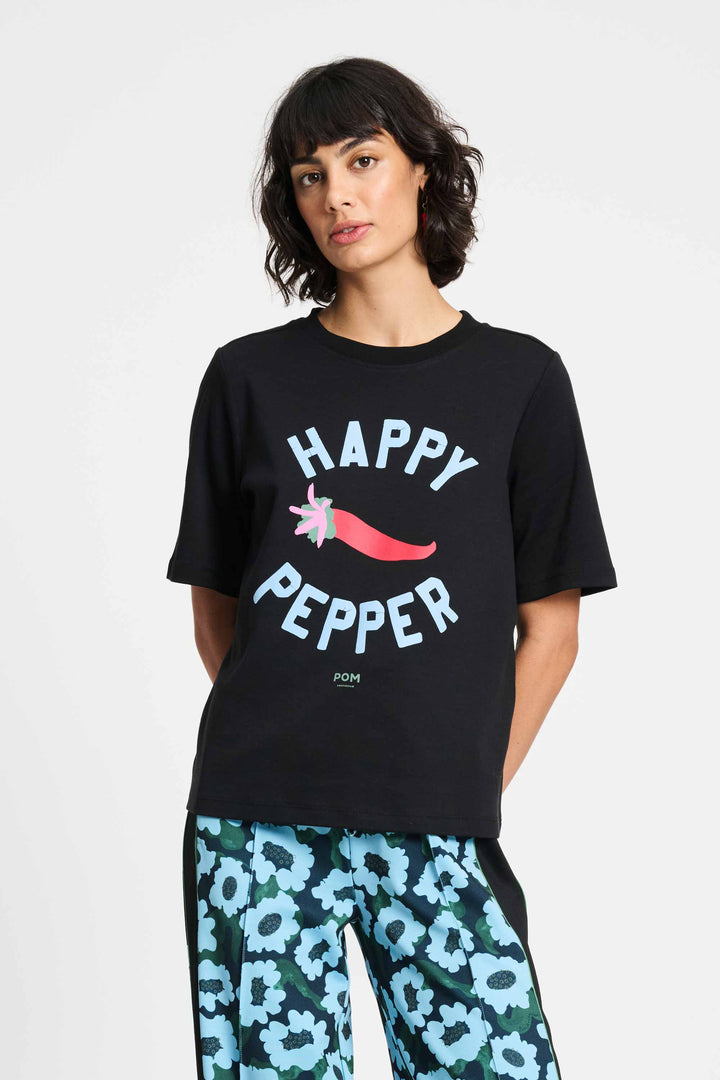 POM Amsterdam | T Shirt - Garden Pepper | Black - Dutch Hideout