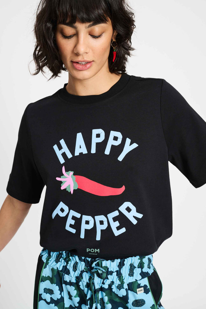 POM Amsterdam | T Shirt - Garden Pepper | Black - Dutch Hideout