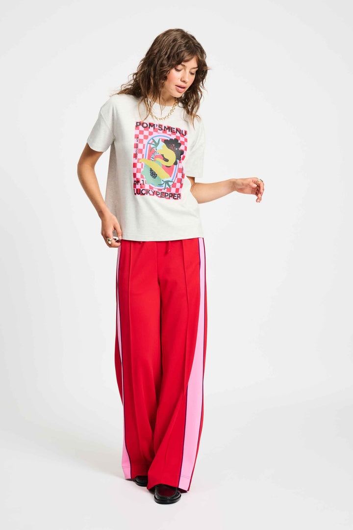 POM Amsterdam | T Shirt - Pom's Menu | Grey - Dutch Hideout