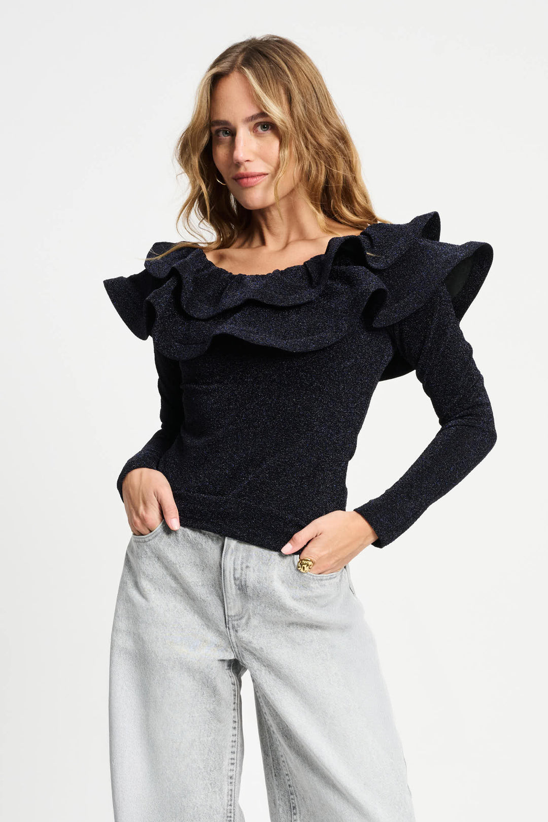 POM Amsterdam | Glitter Noir Top - Dutch Hideout