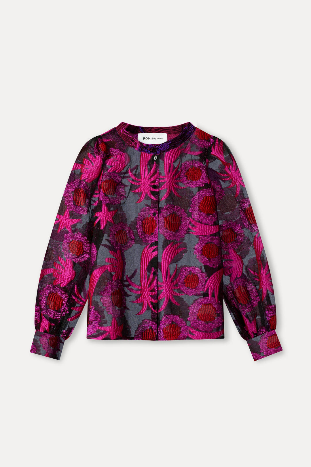 POM Amsterdam | Blouse - Splashing Fireworks Organza | Pink - Dutch Hideout