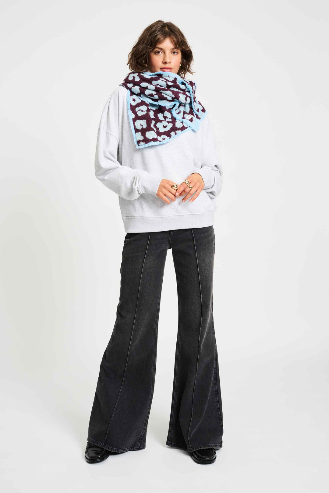 POM Amsterdam | Shawl Leopard Plum | Purple - Dutch Hideout