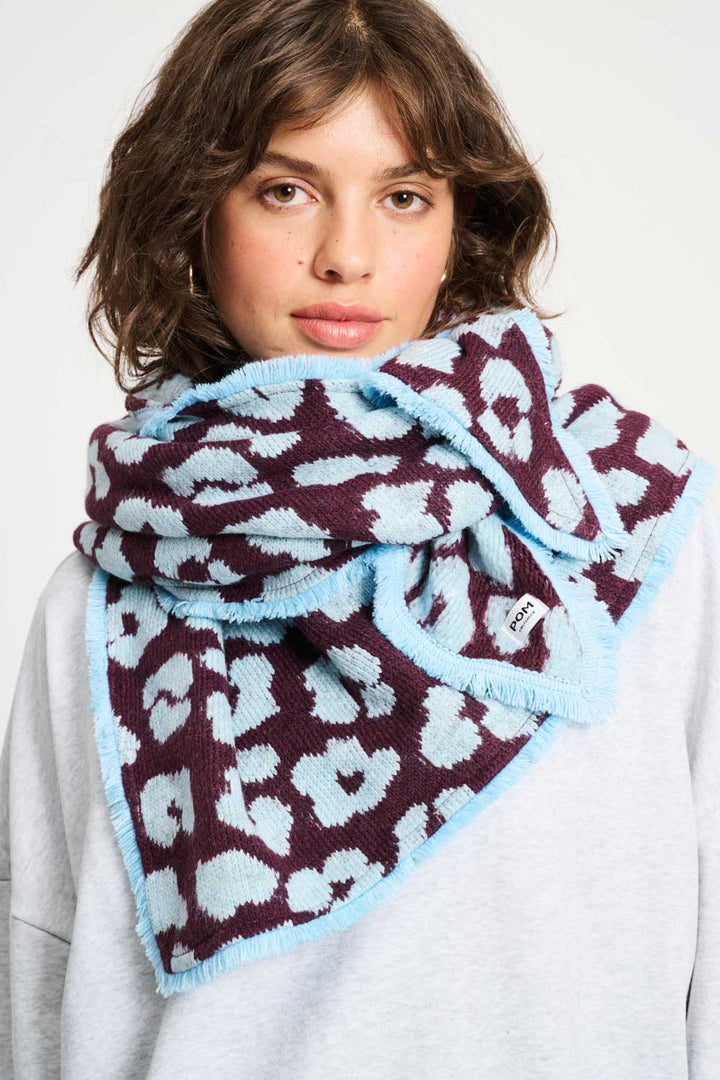 POM Amsterdam | Shawl Leopard Plum | Purple - Dutch Hideout