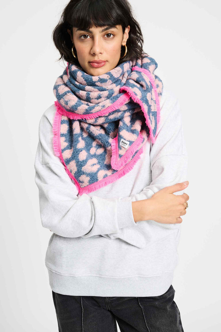 POM Amsterdam | Leopard Grey Shawl | Grey - Dutch Hideout