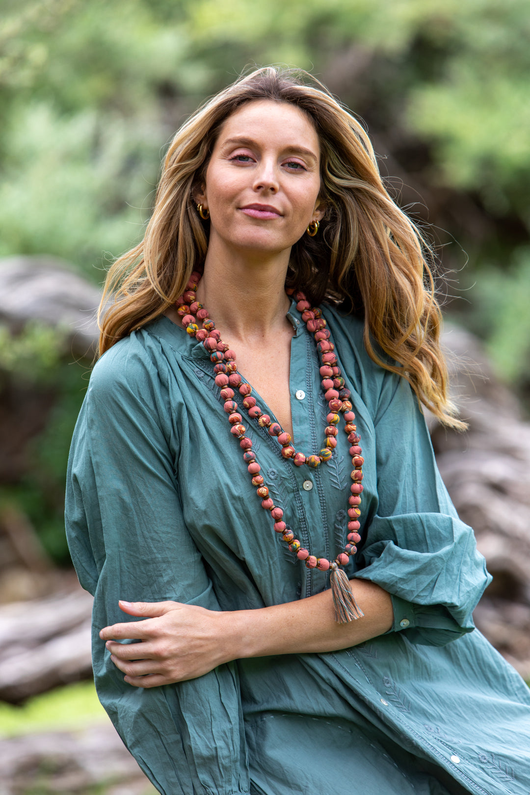 Mandalay Designs | Bell Shirtmaker Dress | Wasabi