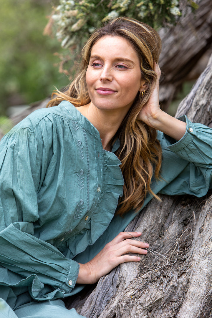 Mandalay Designs | Bell Shirt | Wasabi