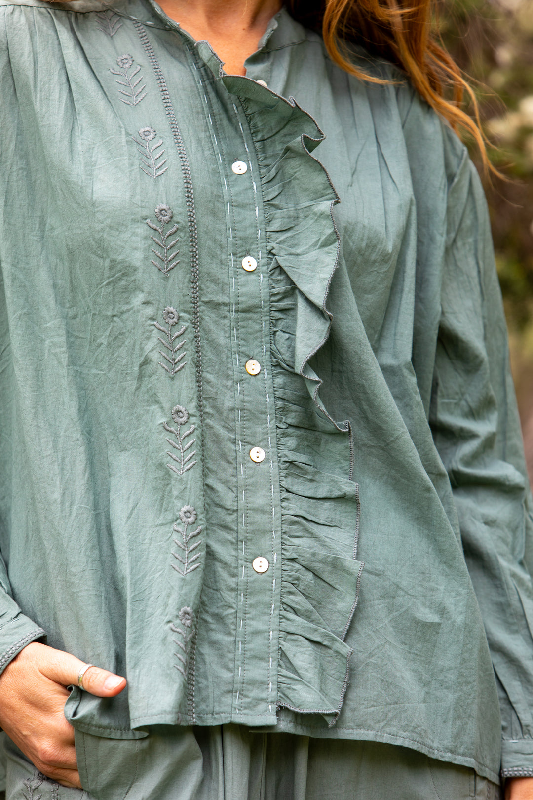 Mandalay Designs | Bell Shirt | Wasabi