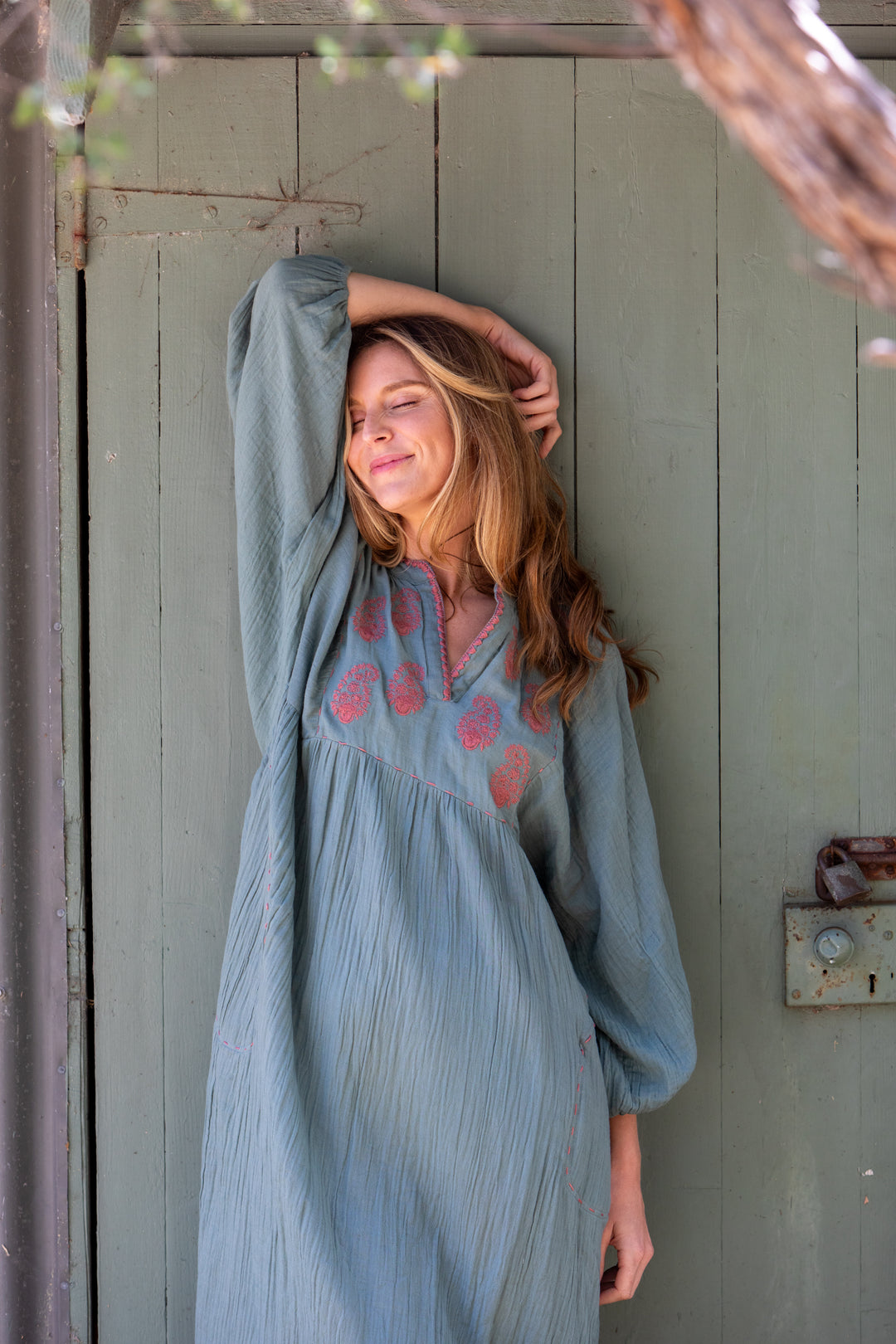 Mandalay Designs | Paisley Souq Dress | Wasabi