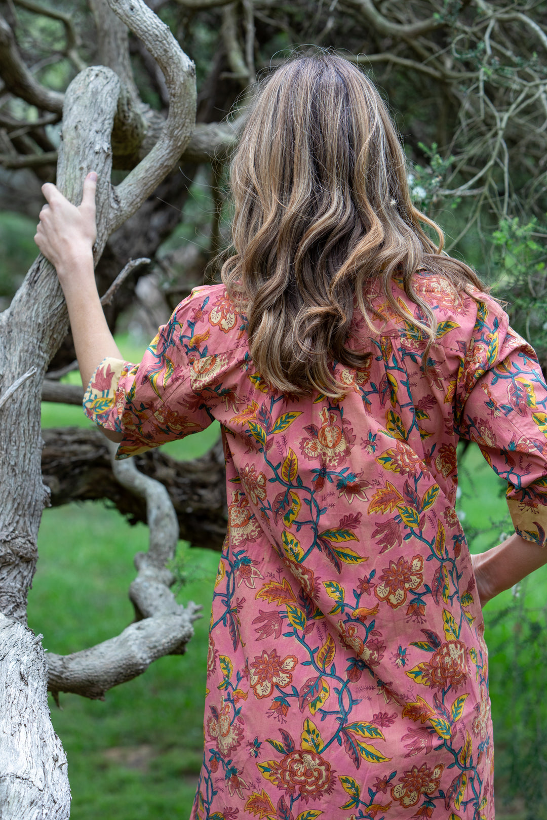 Mandalay Designs | Charleston Floral Maxi | Deep Coral