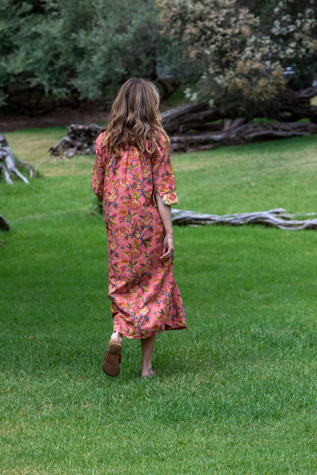 Mandalay Designs | Charleston Floral Maxi | Deep Coral