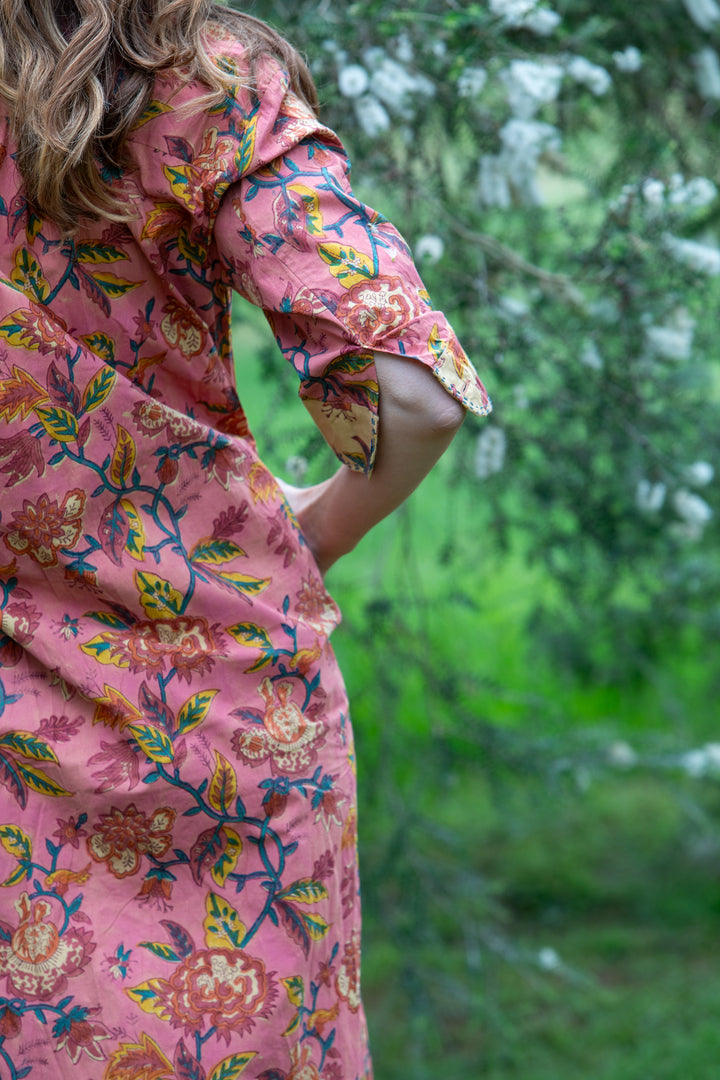 Mandalay Designs | Charleston Floral Maxi | Deep Coral