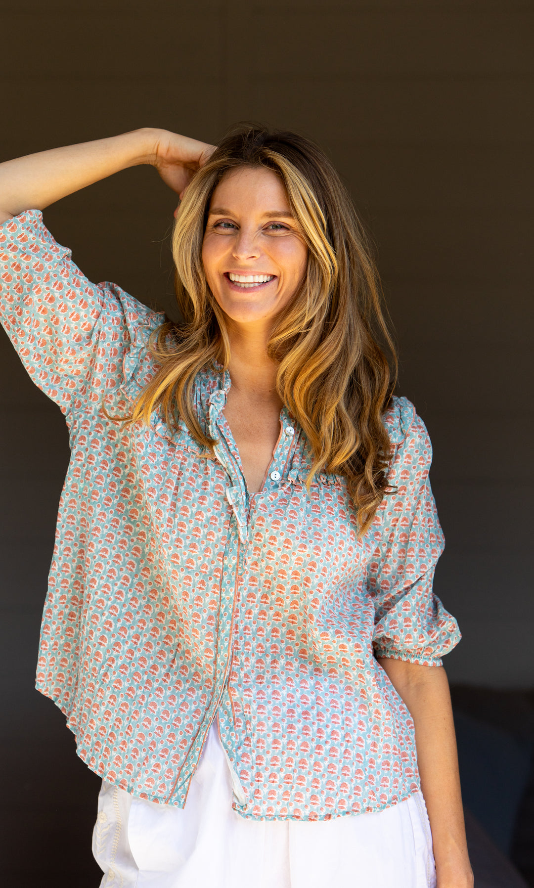 Mandalay Designs | Virgina Shirt | Wedgewood