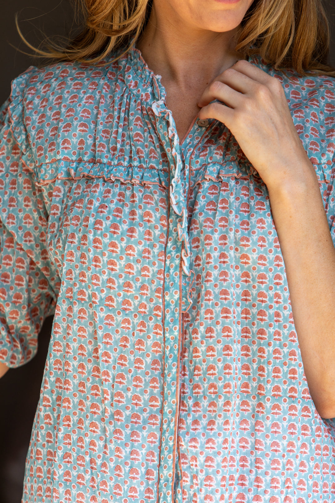 Mandalay Designs | Virgina Shirt | Wedgewood