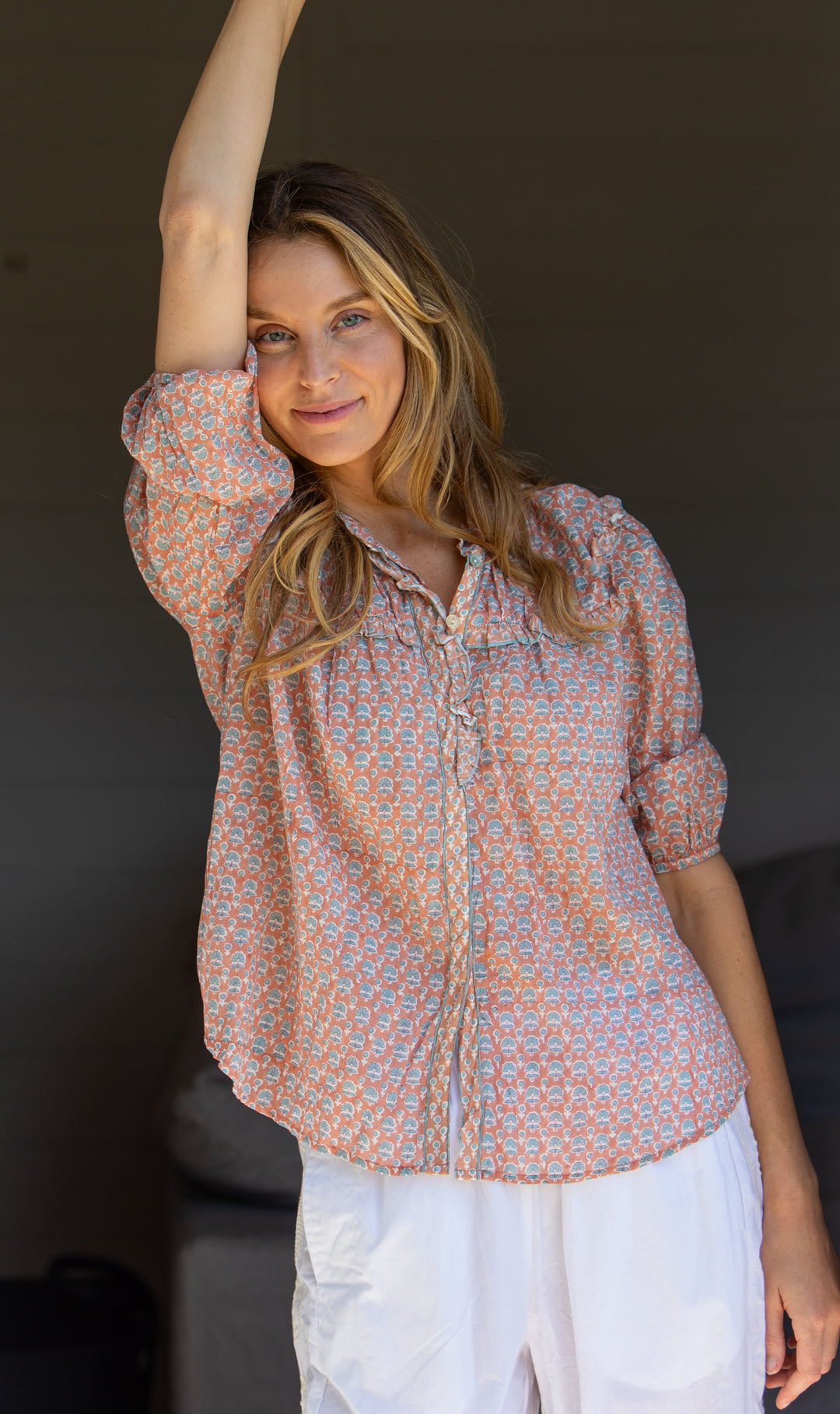 Mandalay Designs | Virgina Shirt | Coral