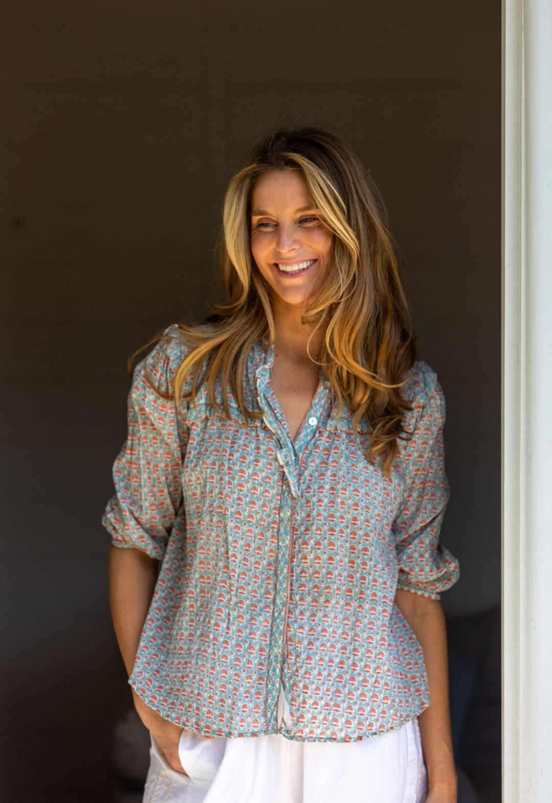 Mandalay Designs | Virgina Shirt | Wedgewood