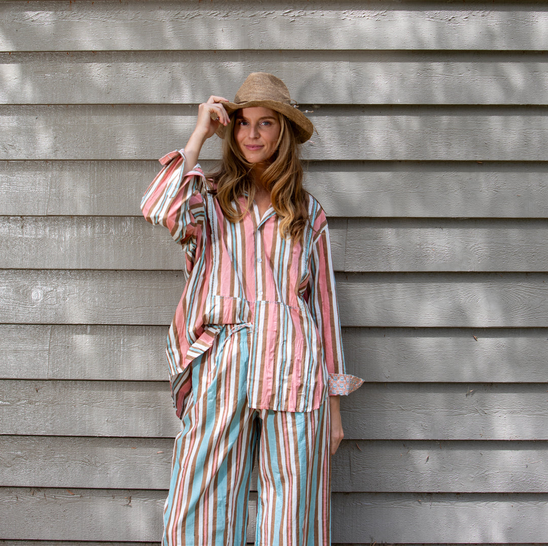 Mandalay Designs | Virginia Stripe Shirt | Coral