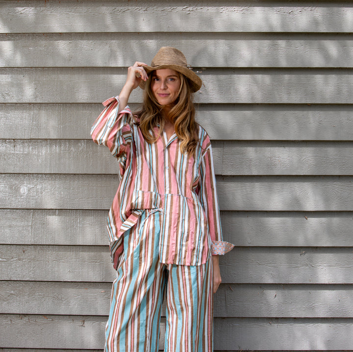 Mandalay Designs | Virginia Stripe Shirt | Coral