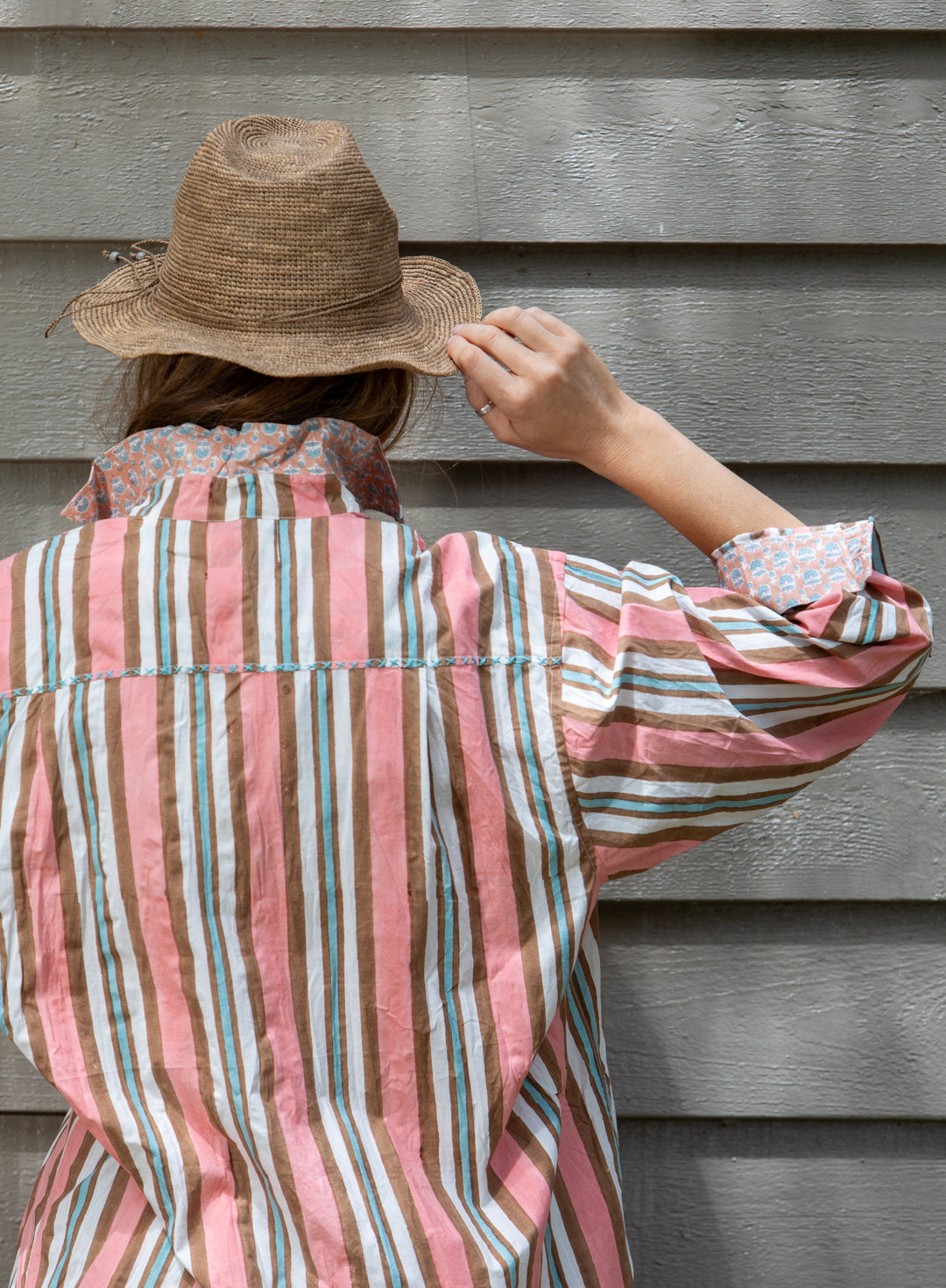 Mandalay Designs | Virginia Stripe Shirt | Coral