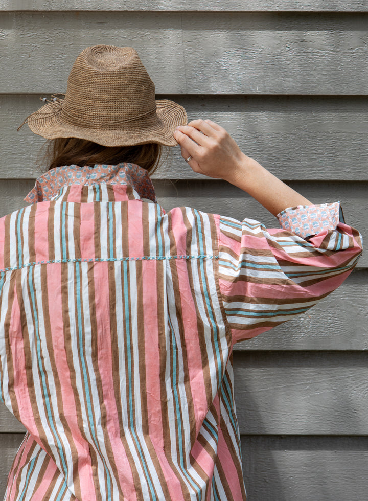 Mandalay Designs | Virginia Stripe Shirt | Coral