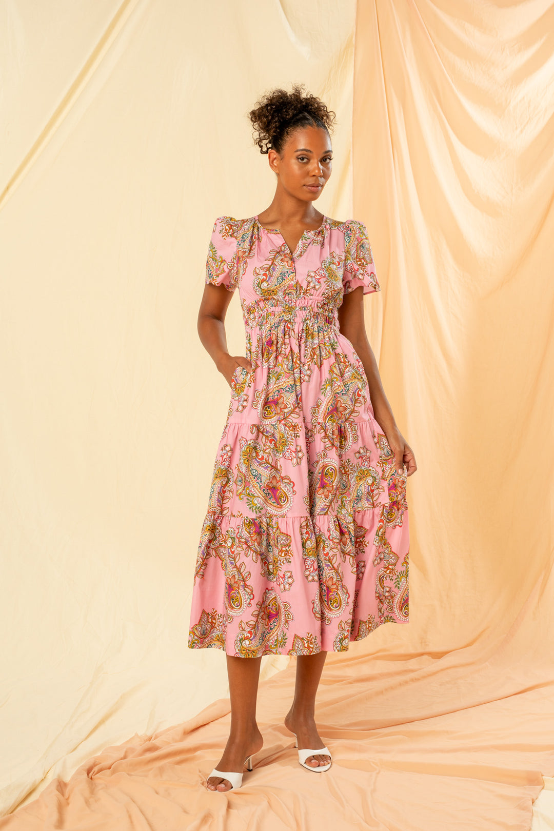 Kachel | Sally Midi Dress | Rosa Paisley