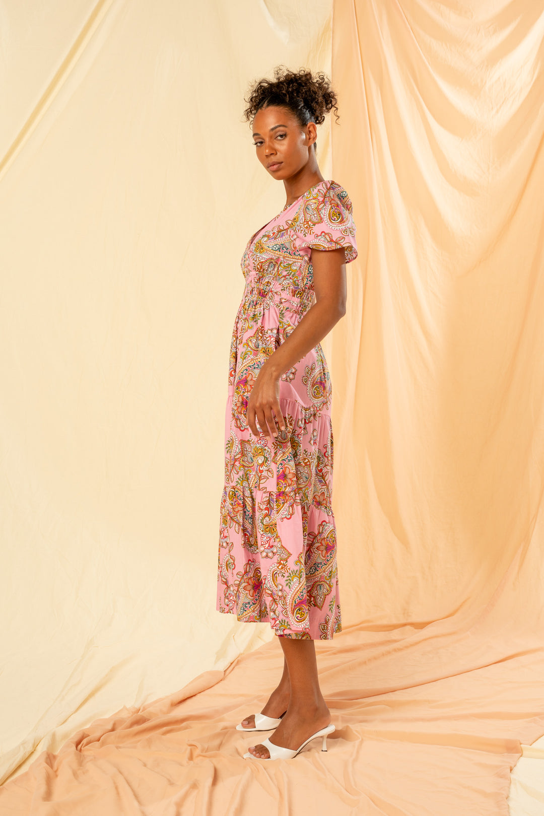 Kachel | Sally Midi Dress | Rosa Paisley