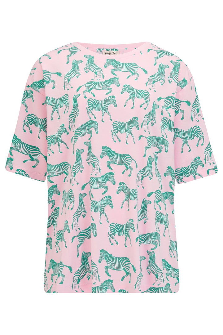 Sugarhill Brighton | Kinsley Relaxed t-shirt | Pink, Zebra Repeat