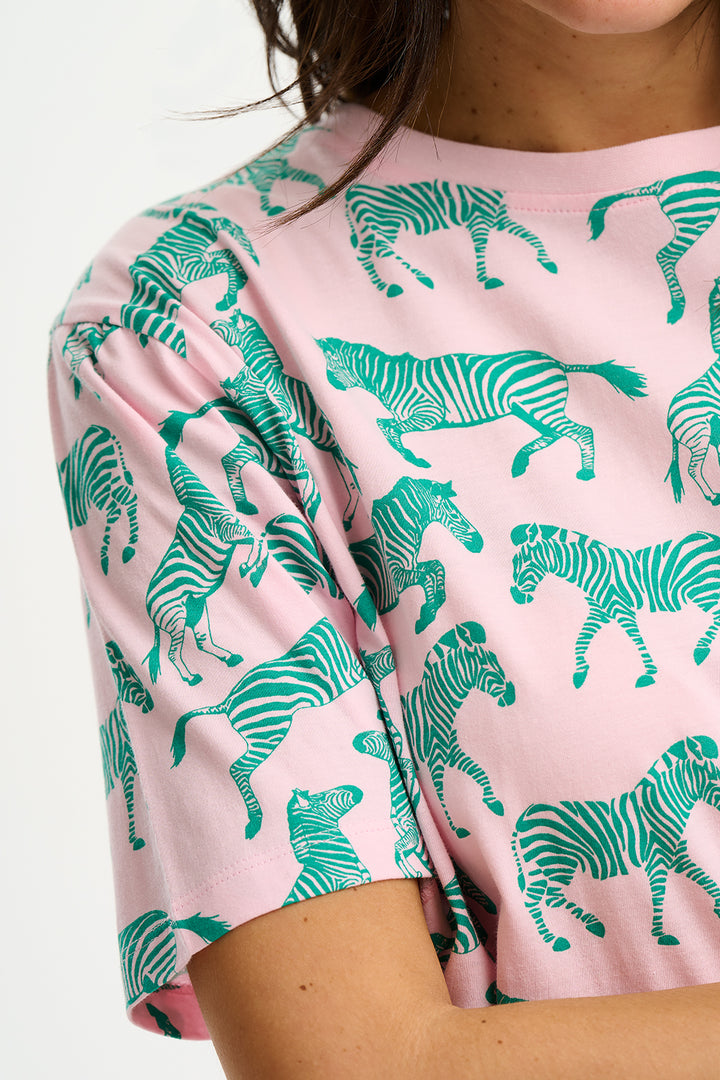 Sugarhill Brighton | Kinsley Relaxed t-shirt | Pink, Zebra Repeat