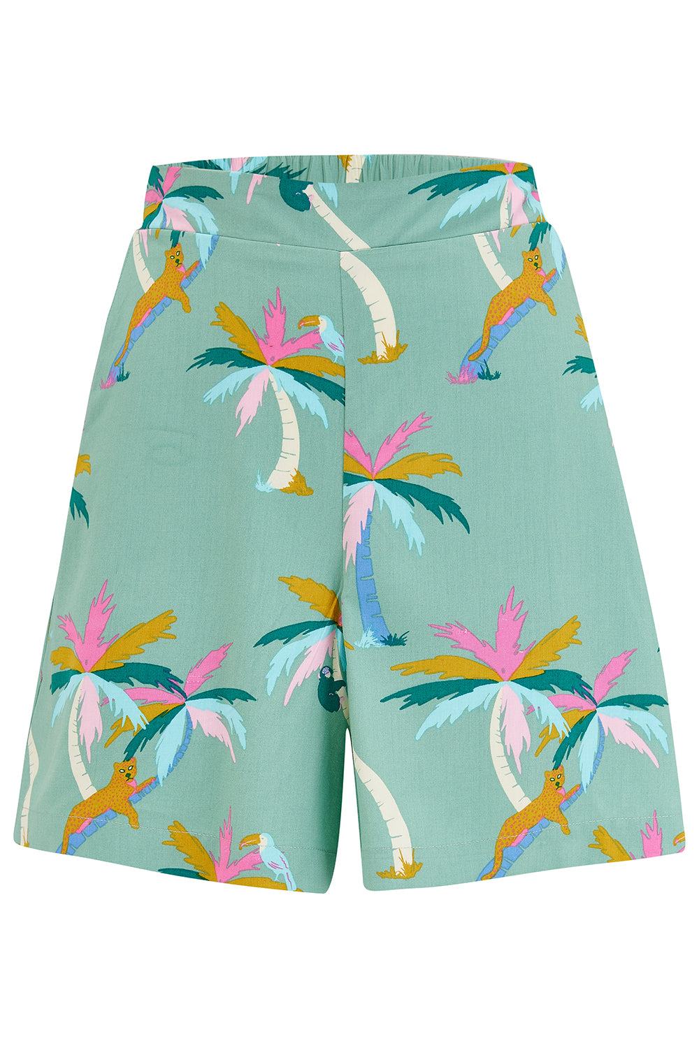 Sugarhill Brighton | Enola Shorts | Green, Rainbow Palms