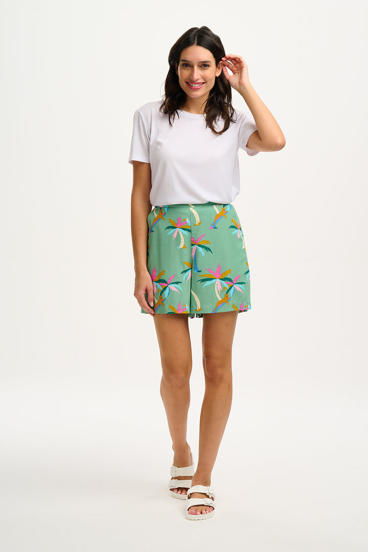 Sugarhill Brighton | Enola Shorts | Green, Rainbow Palms