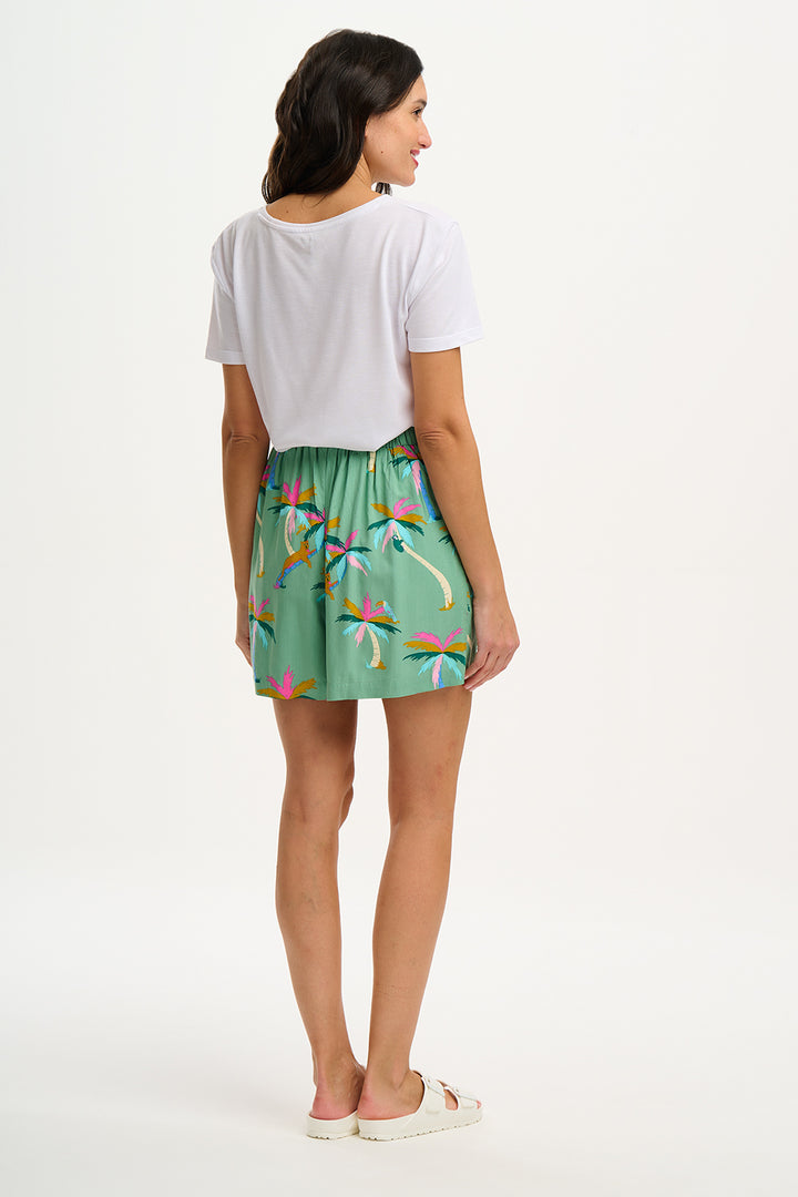 Sugarhill Brighton | Enola Shorts | Green, Rainbow Palms