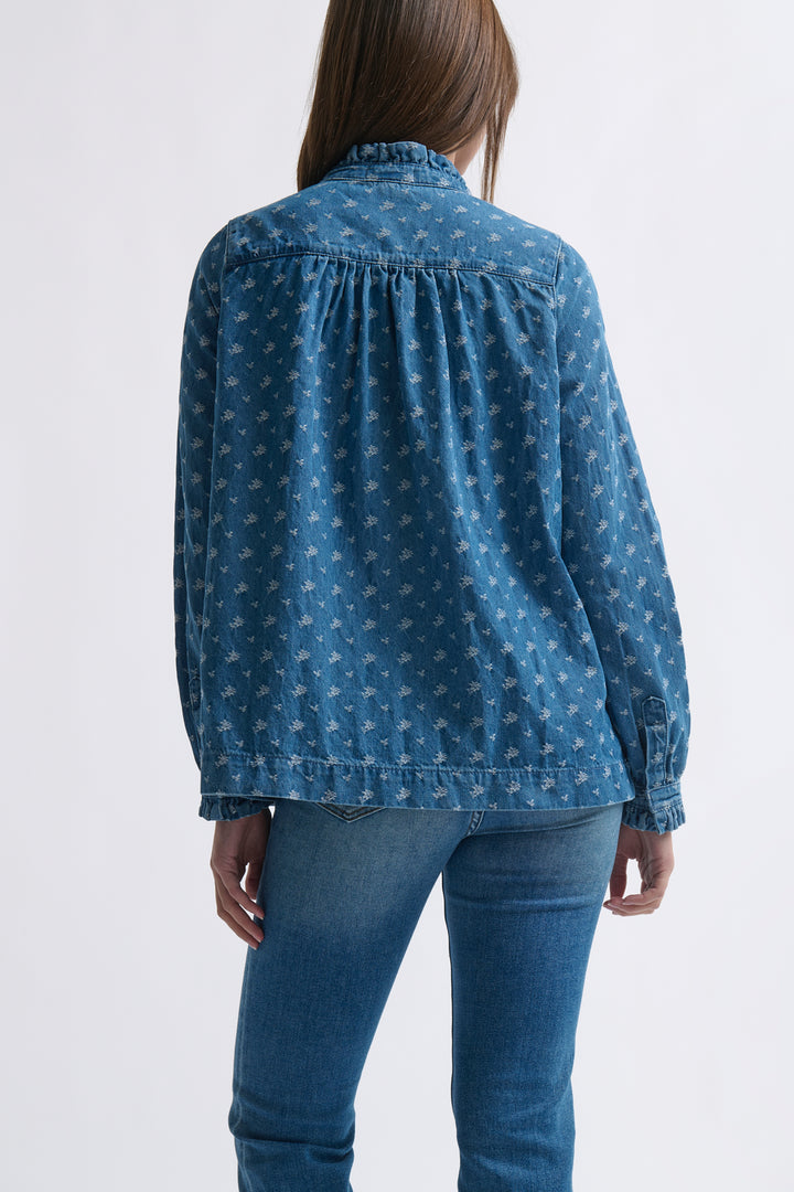 Kireina | Tamara Shirt | Denim w/Flower - Dutch Hideout